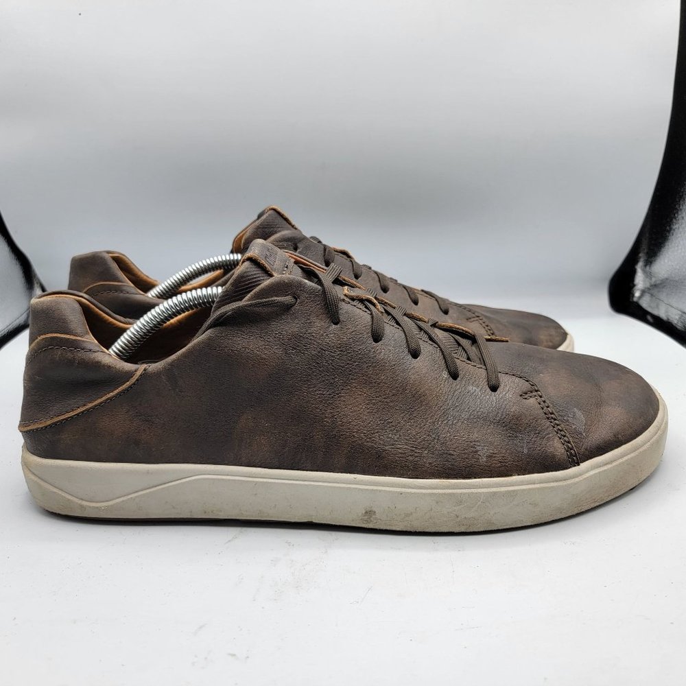 OluKai Lae'Ahi Li 'Ili Mens 13 Dark Brown Casual Leather Sneakers - 10455-6363 - Picture 7 of 12